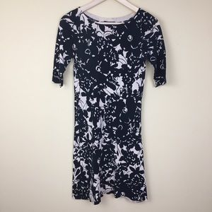 J. Crew Collection Floral knit dress boatneck XS